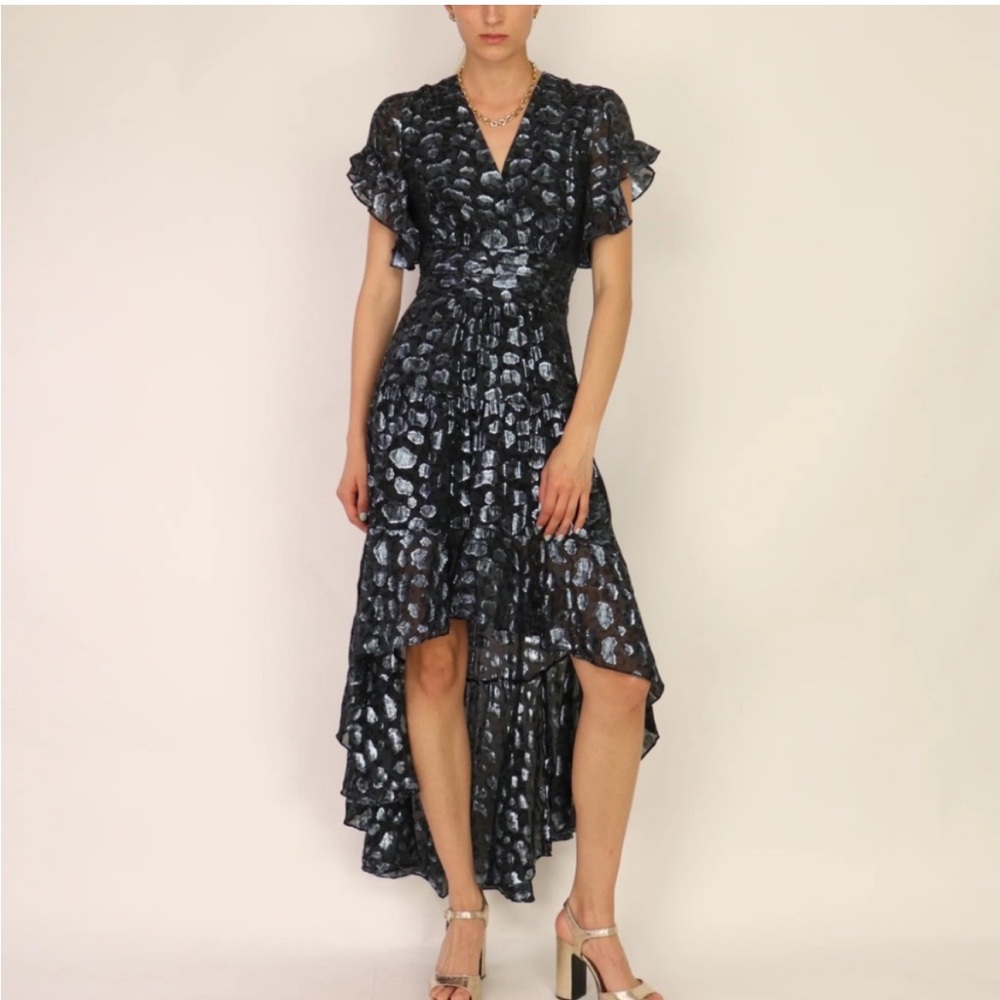 NWT BA&SH Grace Metallic Jacquard Dress Size Small - Picture 9 of 15